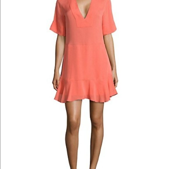 NWT ALC Delaney Silk Dress Orange Sz 0 (XS) - Picture 2 of 7